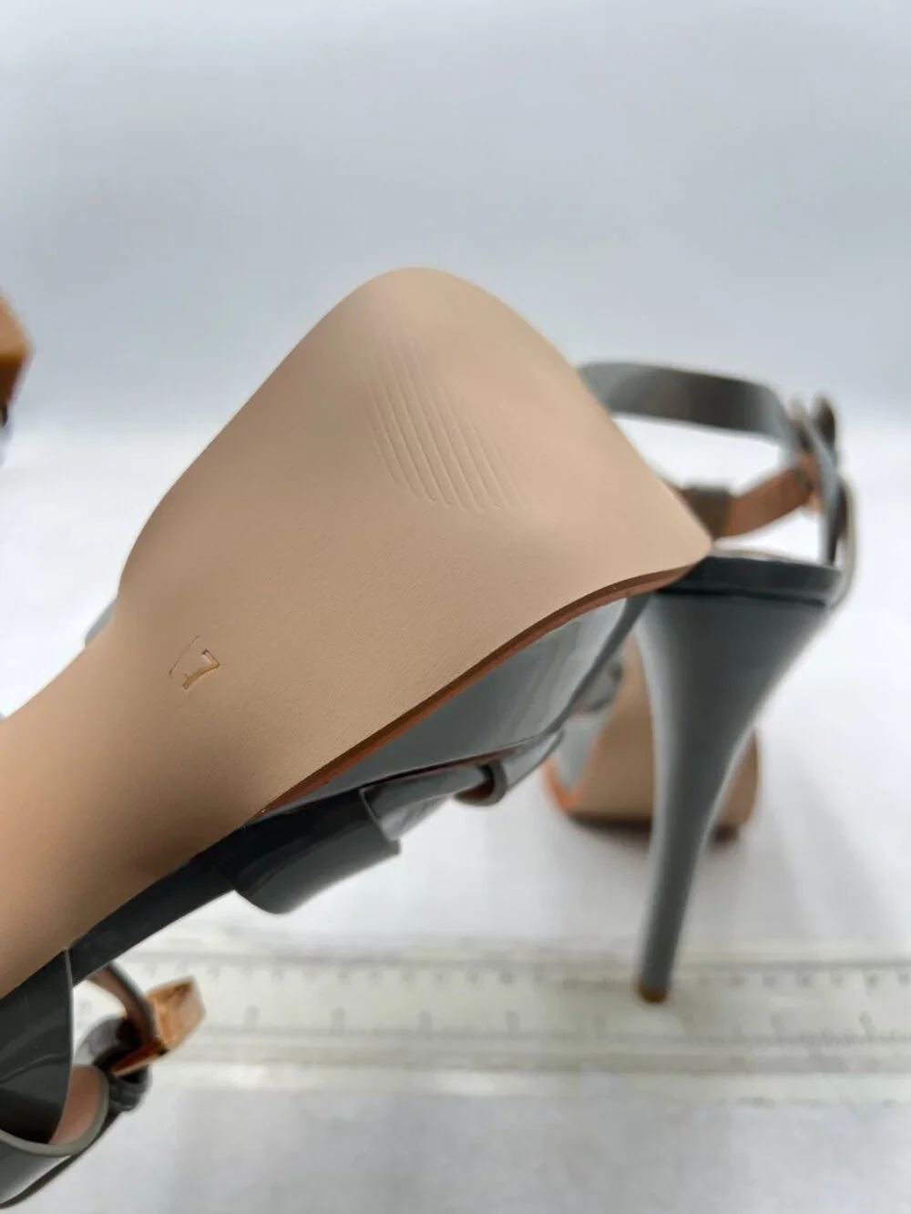 YDN Grey Strappy High Heeled Platform Peep Toe Stiletto Heels T-strap Sandals